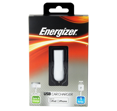 energizer classic car charger 1 usb for iphone 5 white